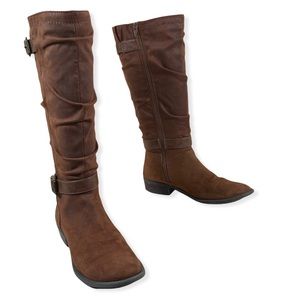 Sonoma Goods For Life Doris Cognac Vegan Suede Tall Knee High Slouch Riding Boot